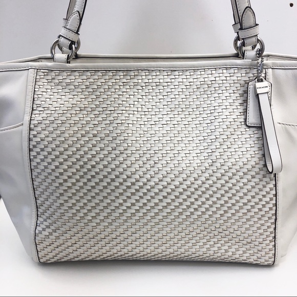 Coach Handbags - Coach Park Woven Leather Carrie Tote